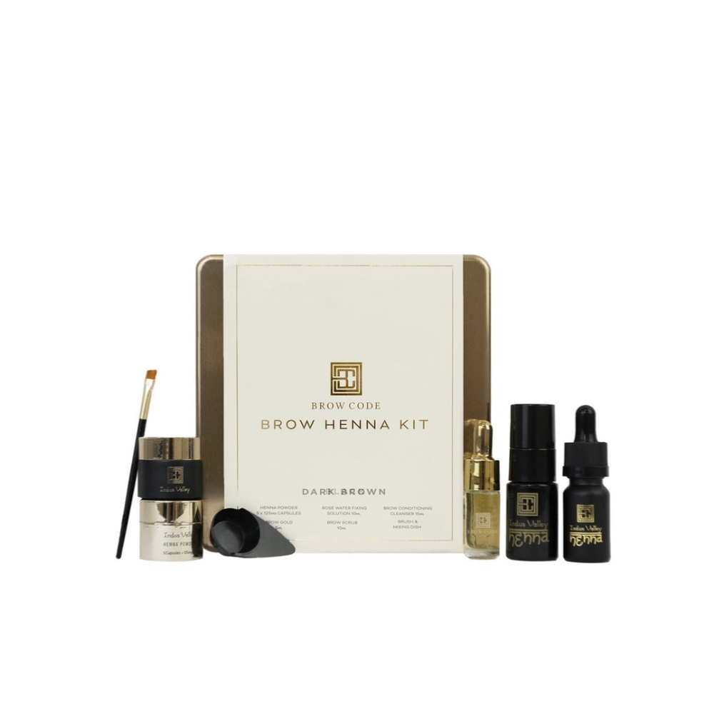 Brow Henna Kit - Dark Brown & Gold